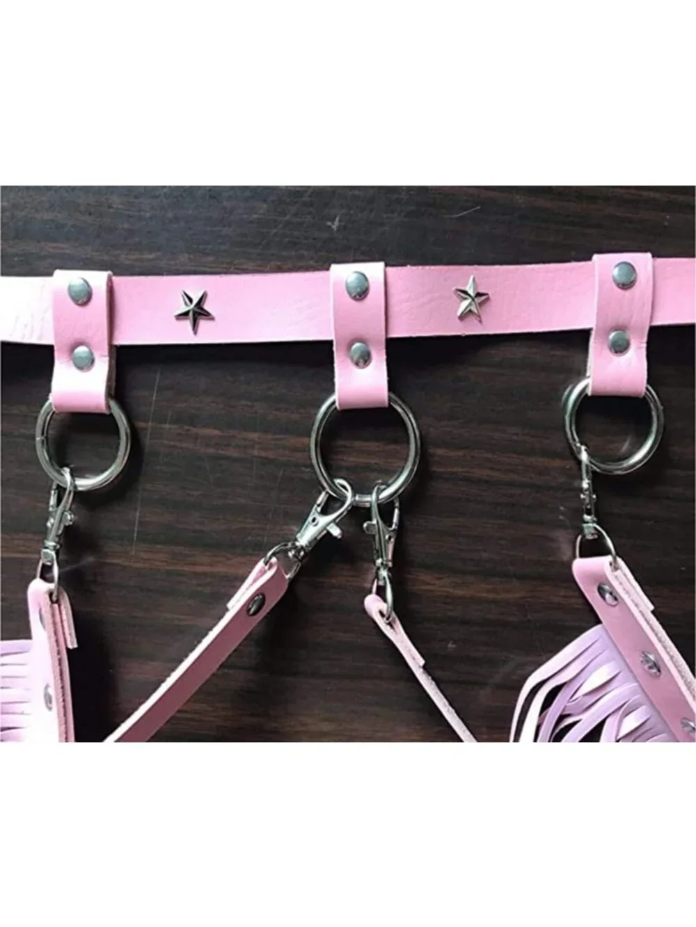 Gothic Fringe Leather Body Harness Garter Belt for Festival, Dance & Dress Up